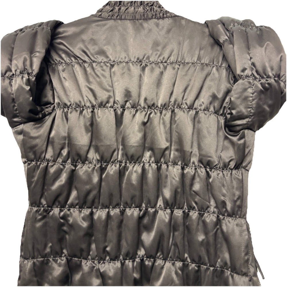 June Brown Reversible Genuine Rabbit Fur Jacket Womens Small Quilted Ruched - Picture 14 of 14